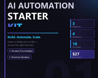 AI Automation Starter Kit | Beginner AI Tools Guide | Zapier Make ChatGPT | Instant Download