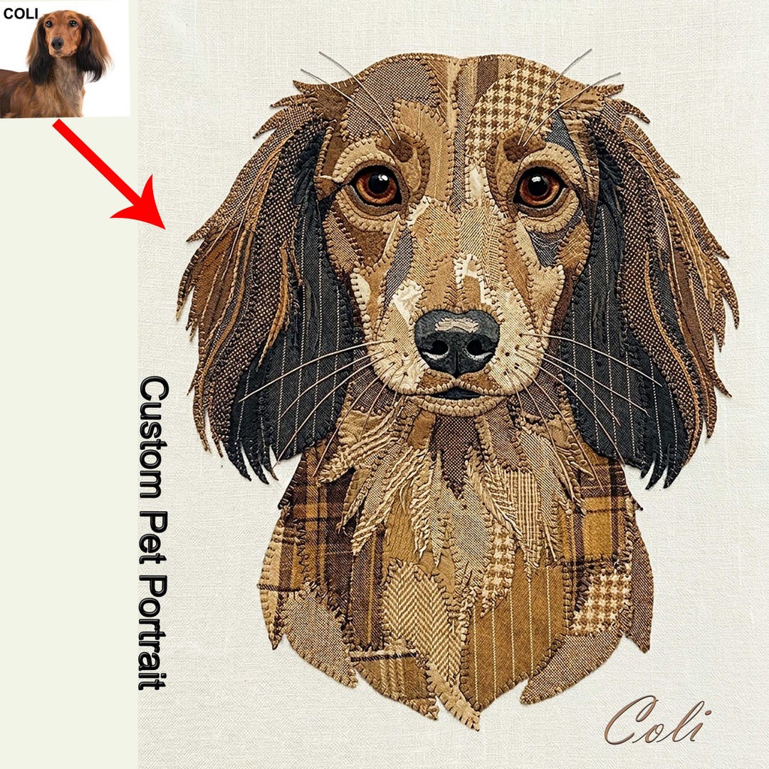 Personalized Dog and Cat Portrait Custom Fabric Pattern Patchwork Pet ...