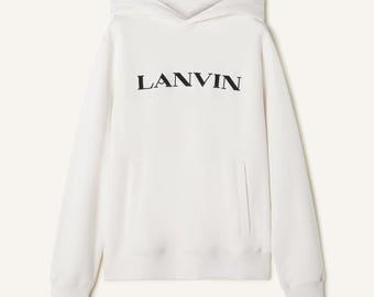 Sudadera con capucha blanca de algodón bordada