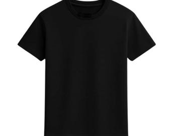 Camiseta negra lisa / Camiseta básica unisex / Camiseta minimalista de algodón / Ropa urbana oversize