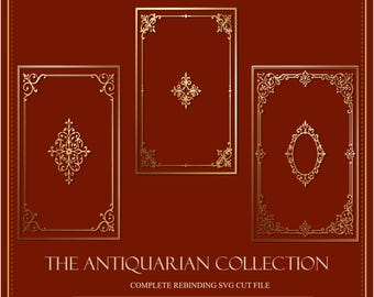 Coleção Antiquária: Pacote de Arquivos de Corte SVG para Encadernação Modular • Kit para Download de Capa de Livro Digital