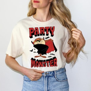 Taz Party Monster Halloween PNG, Looney Tunes Vampire Sublimation, Retro Spooky Season Shirt PNG, Cute Dracula Cartoon Digital Download