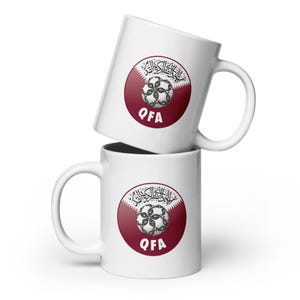 Qatar Crest Badge 2026 FIFA World Cup White glossy mug