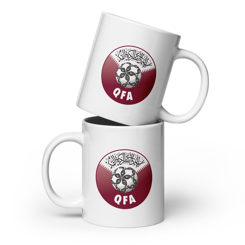 Qatar Crest Badge 2026 FIFA World Cup White glossy mug