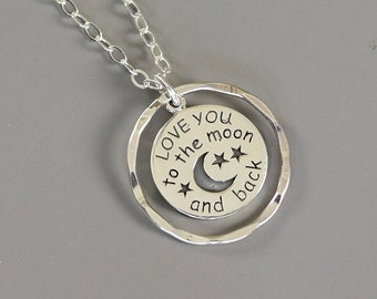 Love You To The Moon And Back Necklace Goddaughter Gift Birthday Gift for Daughter Granddaughter Necklace from Grandma Celestial Jewelry