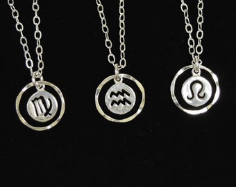 Zodiac Necklace Sterling Silver Horoscope Jewelry Zodiac Gift Celestial Necklace Personalized Graduation Gift Astrology Jewelry for Her