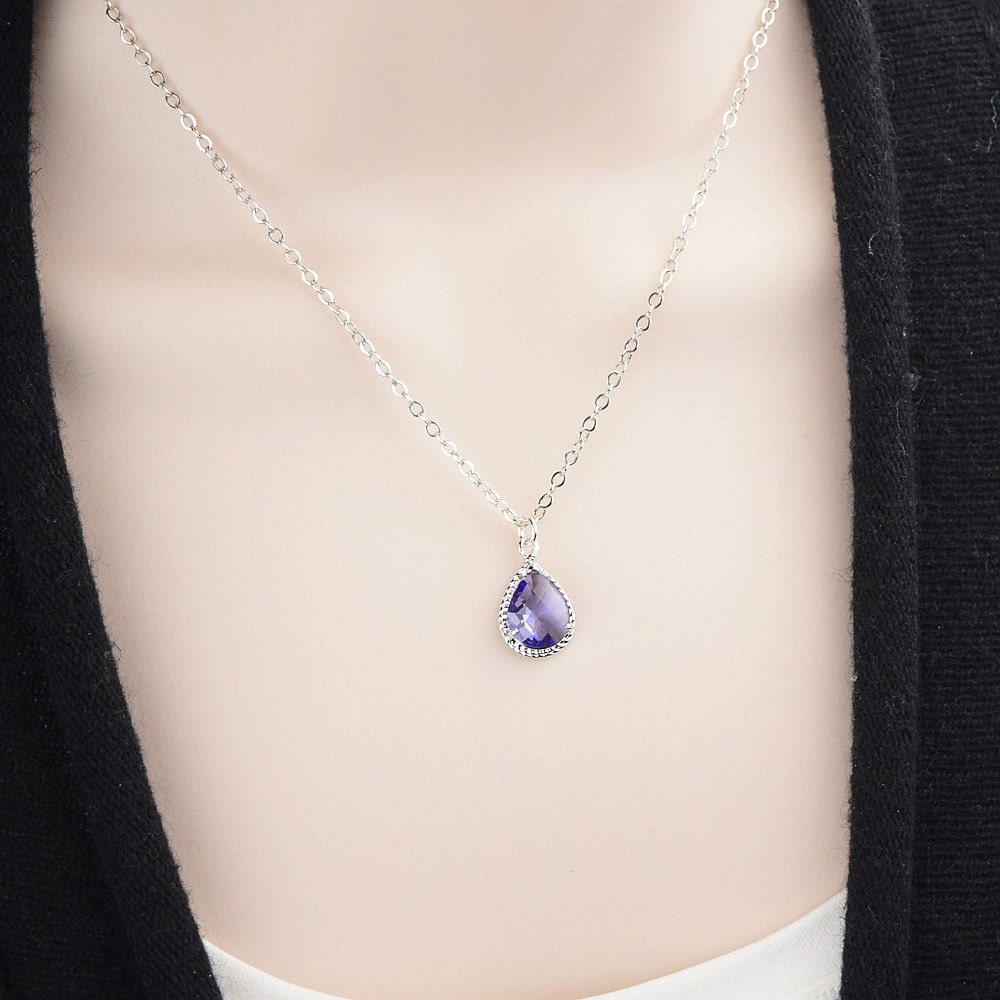 Light Purple Necklace Tanzanite Purple Bridesmaid Necklace - Etsy
