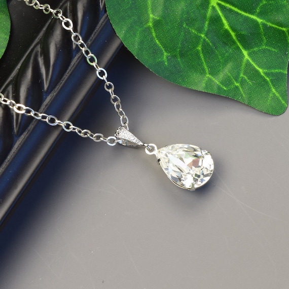 Swarovski clear crystal necklace deals