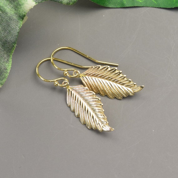 Gold Leaf Earrings Dainty Earrings Everyday Earrings for Etsy
