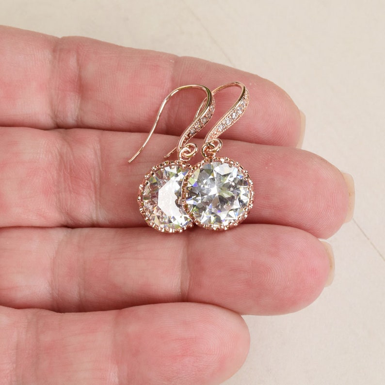 rose gold bridesmaid earrings