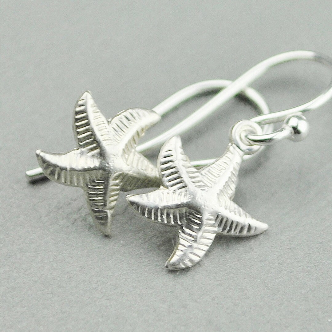 Sterling Silver Starfish Earrings Drop Earrings Starfish Jewelry ...