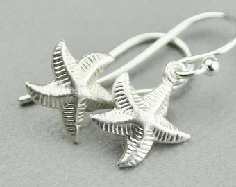 Sterling Silver Starfish Earrings - Drop Earrings - Starfish Jewelry - Nautical Earrings - Beach Jewelry - Sterling Silver Jewelry Handmade