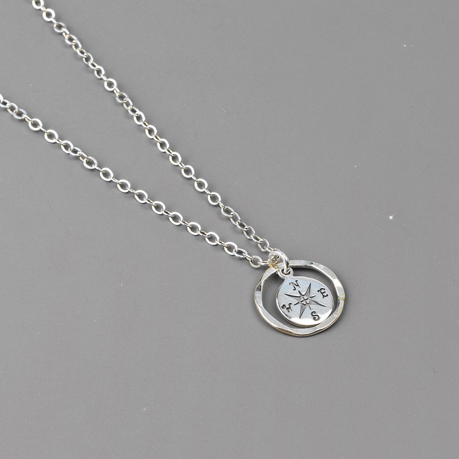 Sterling Silver Compass Necklaces for Women Graduation Gift Etsy