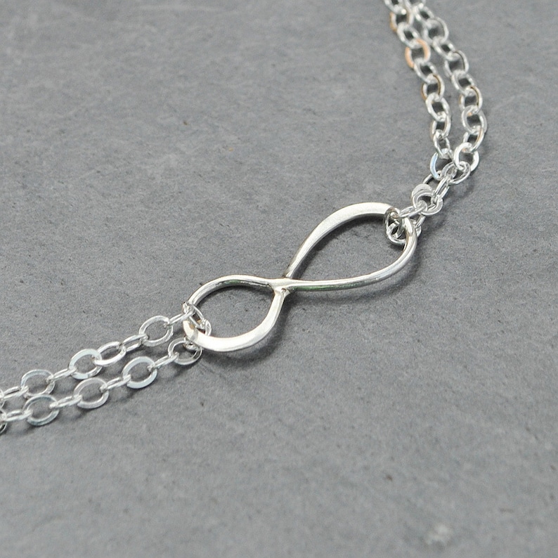 Infinity Bracelet Sterling Silver Simple Everyday Bracelet Gift for Sister, Best Friend image 2