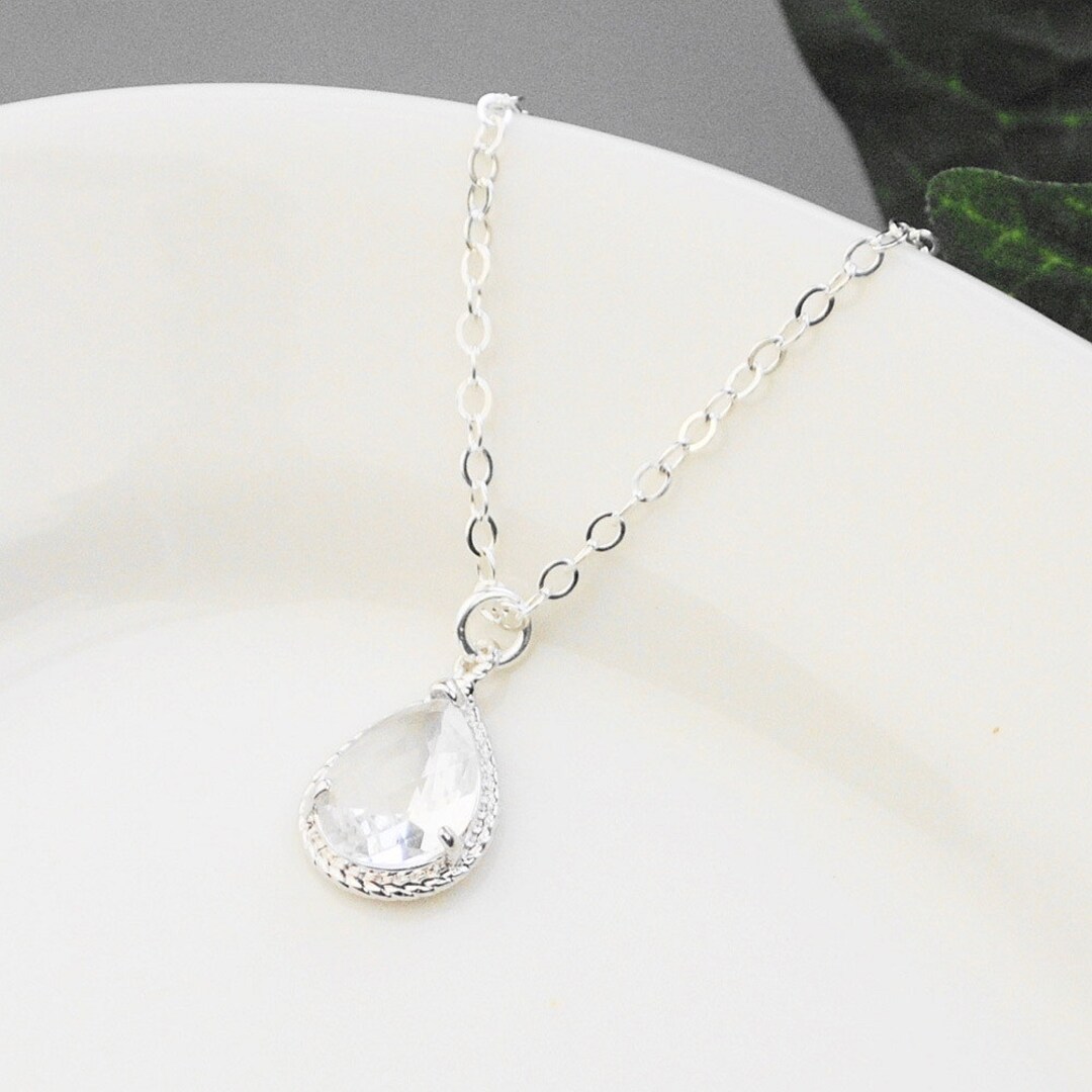 Jane Marie Mini Clear Crystal Necklace
