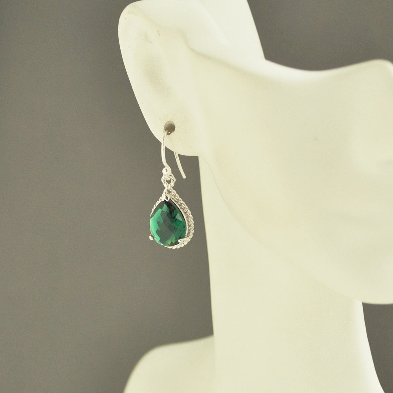 Emerald Green Crystal Cascade Earrings main image 0