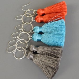 Colorful Silk Tassel Earrings Sterling Silver Boho Jewelry Trendy Earrings for Women Bohemian Tassel Earrings Unique Sister Gift