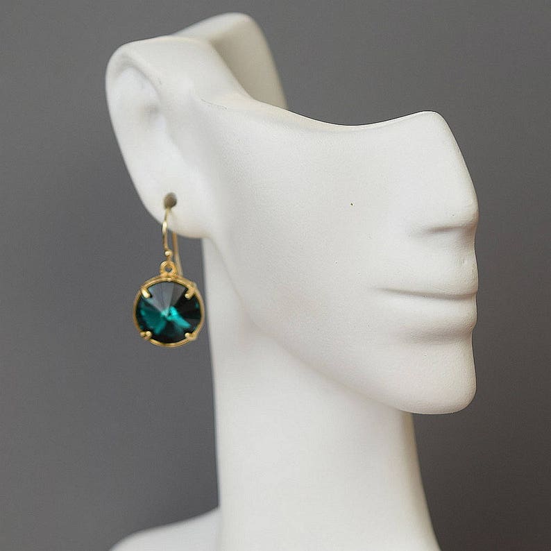 May Birthstone Earrings Gold Emerald Green Earrings May Jewelry for Mom Birthday Gift Mothers Day Gifts May Birthstone Jewelry image 3