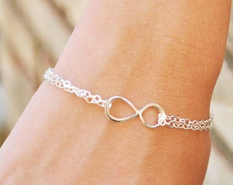 Infinity Bracelet Sterling Silver Simple Everyday Bracelet Gift for Sister, Best Friend