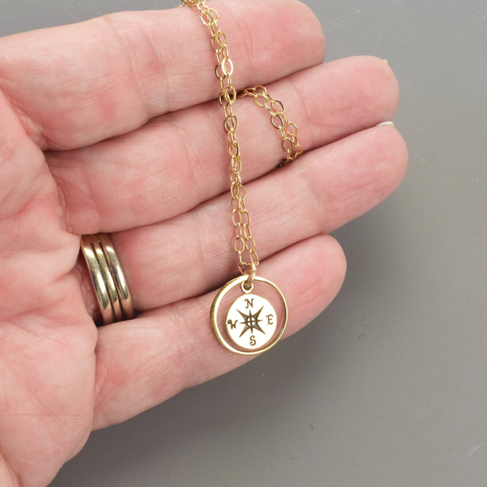 Gold Compass Necklace Graduation Gifts for Daughter Etsy
