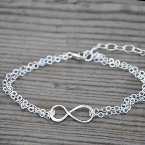 Infinity Bracelet Sterling Silver Simple Everyday Bracelet Gift for Sister, Best Friend image 4