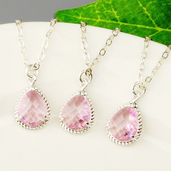 Items similar to Pink Necklaces SET OF 4 8 OFF