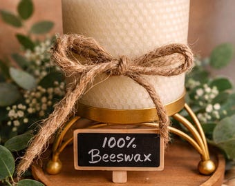 Vela de cera de abeja blanca 100% purificada