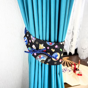 Kyoto Brand Gionmamori Curtain Tieback, Sakura Mt Fuji Lucky Cat Daruma Tassel, Japanese Lucky Charm, One of a Kind Gift, Japanese Decor