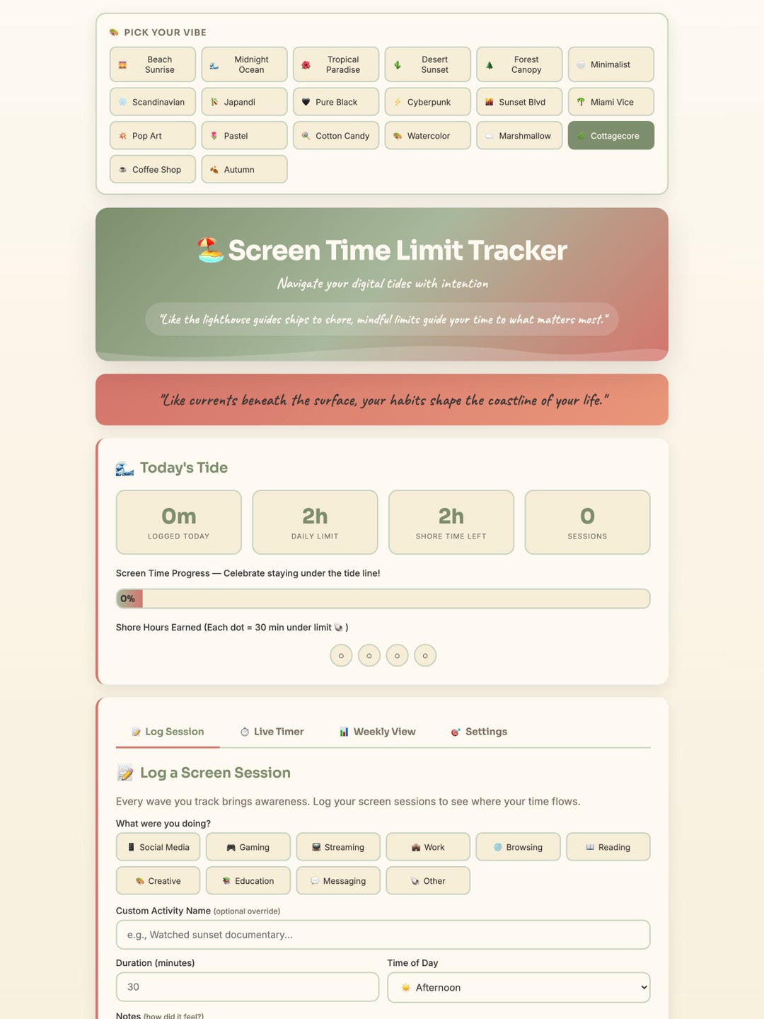 ADHD Screen Time Tracker, Digital Detox Dashboard, Focus Planner, 20 ...