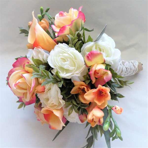 Coral Bridal Bouquet Etsy