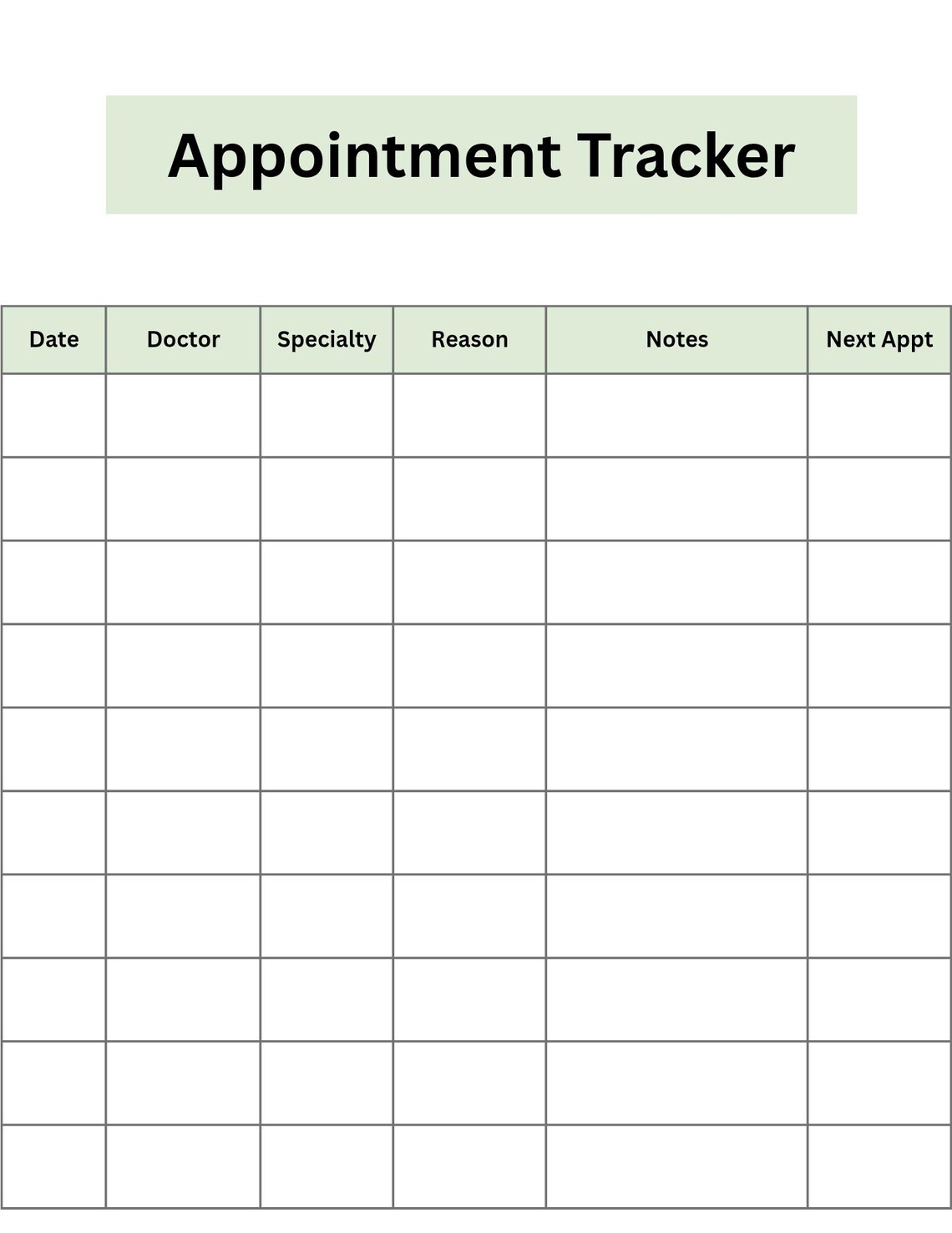 Visit Tracker Reseptionist Appointment Tracker Printable | Doctor Visit Log | Caregiver Planner ...