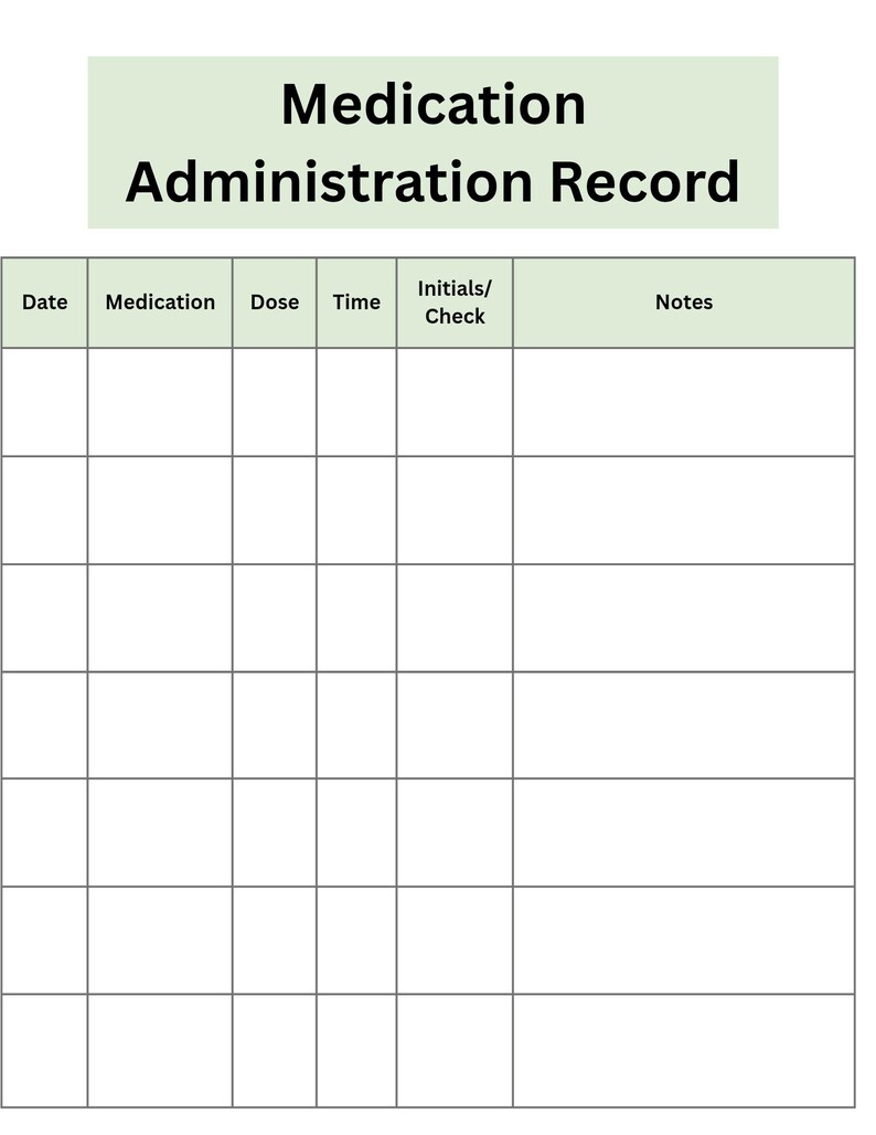 Medication Tracker Printable | Medication Administration Record (MAR ...