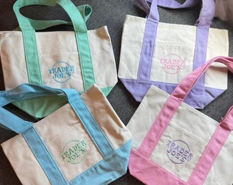 Trader Joe's Mini Pastel Canvas Tote Bag