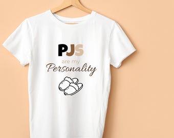 PJs är min personlighet-tröja, mysig pyjamas-tröja, rolig loungewear-tröja, mjuk livkomfort-tröja, minimalistisk toffeltröja, hemmakärlekspresent