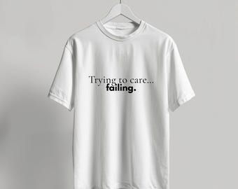 T-shirt med minimalistiskt citat, sarkastisk estetisk t-shirt, rolig humörtröja, mjukt liv, grafisk Daily Haven-tröja