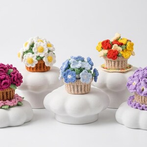 Crochet Flower Pot Pattern Bundle PDF – Adorable Amigurumi Flower Crochet Patterns, Easy DIY Floral Decor, Handmade Gift Tutorial