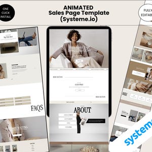 Systeme.io Sales Funnel Template | Landing Page & Website Template | High Converting Sales Page + Canva Mockups