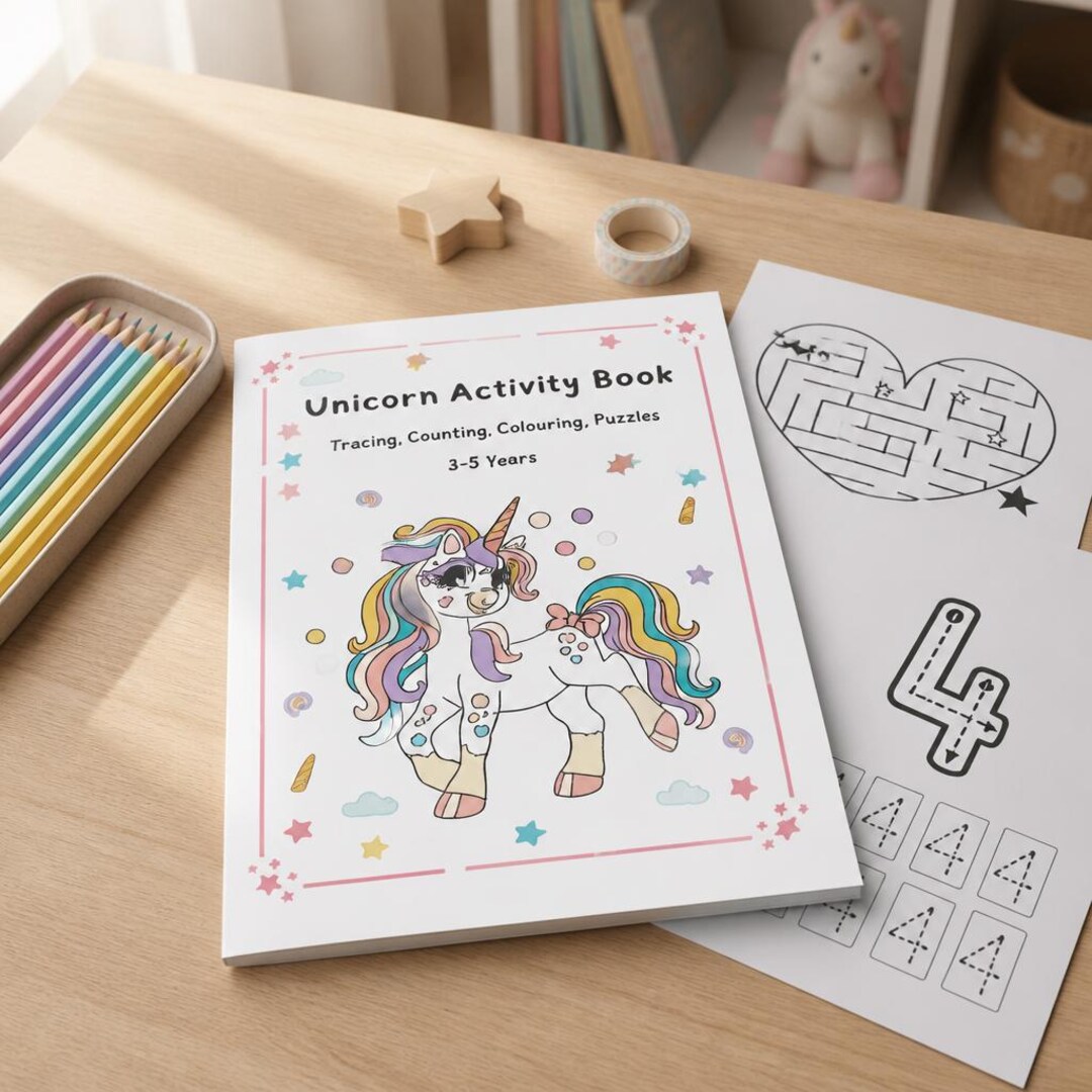 Unicorn Activity Book Printable for Kids | Colouring, Mazes, Puzzles ...