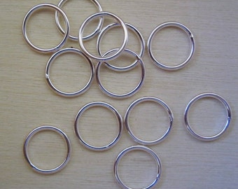 20 GA 8 mm Closed Jump Ring Sterling Silver 12 Findings Round