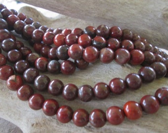 Large Hole Bead 8mm Round Rainbow Jasper Gemstone Beads Fit Leather Natural Red Stone Bead with 2.5 Hole 25 Beads approx 7.5-8"