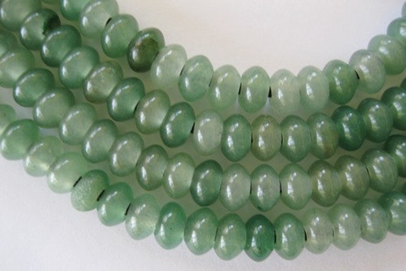 Aventurine Large Hole Rondelle Beads 6 X 10 Green with 2.5 mm Big Hole 8 image 1