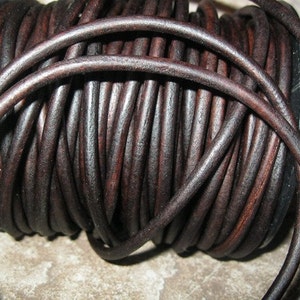 4 mm Leather Cord Natural Vintage Brown Round Lace Flexible Strong Soft for Jewelry and Crafts 3 Yard image 6