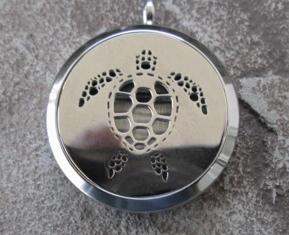 Turtle Pendant Aromatherapy Locket or Choose Leather Necklace Stainless  Steel Prayer Box Essential Oil Diffuser Car Freshener Pick Pad Color 