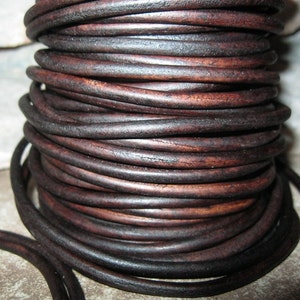 4 mm Leather Cord Natural Vintage Brown Round Lace Flexible Strong Soft for Jewelry and Crafts 3 Yard image 7