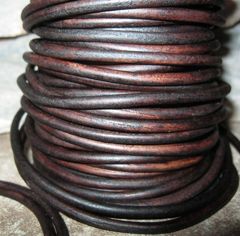 4 mm Leather Cord Natural Vintage Brown Round Lace Flexible Strong Soft for Jewelry and Crafts 3 Yard image 7