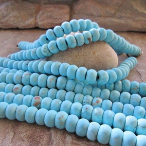 Large 2.5 MM Hole 12MM Rondelle Bead Blue Turquoise Howlite Matt Finish 12 or 24 beads