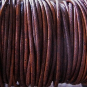4 mm Leather Cord Natural Vintage Brown Round Lace Flexible Strong Soft for Jewelry and Crafts 3 Yard image 1