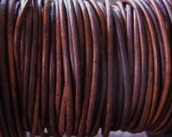 4 mm Leather Cord Natural Vintage Brown Round Lace Flexible Strong Soft for Jewelry and Crafts 3 Yard