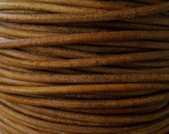 4 mm Round Leather Cord Naturally Dyed Western Brown Lace Soft Strong Robust and Flexible  for jewelry and crafts