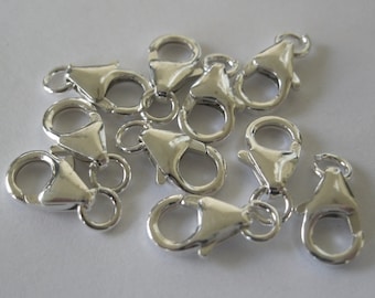 Clasp Lobster Claw WIth Ring Sterling Silver 10mm X 6 MM 10 Pieces on Sale